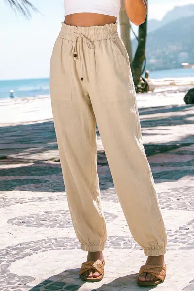 Cupshe Watching Sunset Beige Pants In Brown