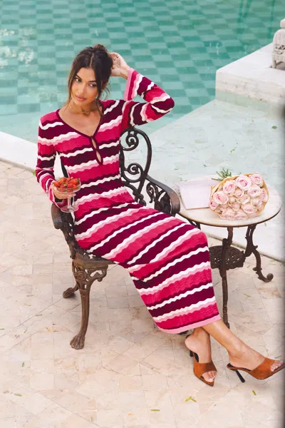 Cupshe Wave Hello Chevron Maxi Dress In Multi