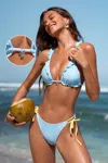 Cupshe Wavy Striped Bikini Set In Blue