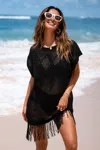 Cupshe Weekend Swim Black Cover-up Mini Dress In Black