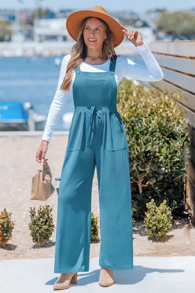 Cupshe Weekend Wander Teal Jumpsuit