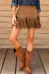 Cupshe Western Whim Brown Mini Skirt