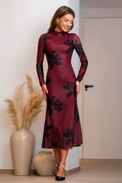 Cupshe What's The Occasion Floral Maxi Dress In Burgundy