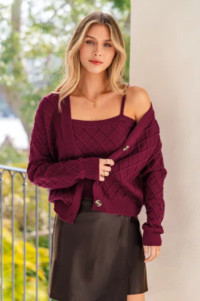Cupshe Wild Berry Red Knit Top In Burgundy