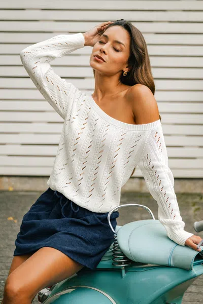 Cupshe Wild Oak White Knit Top