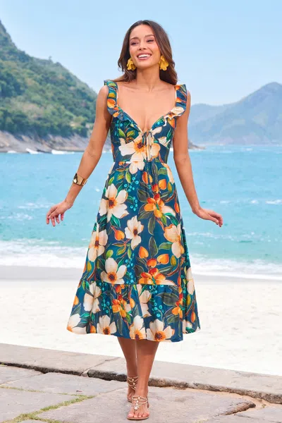 Cupshe Wild Romance Floral Midi Dress In Green