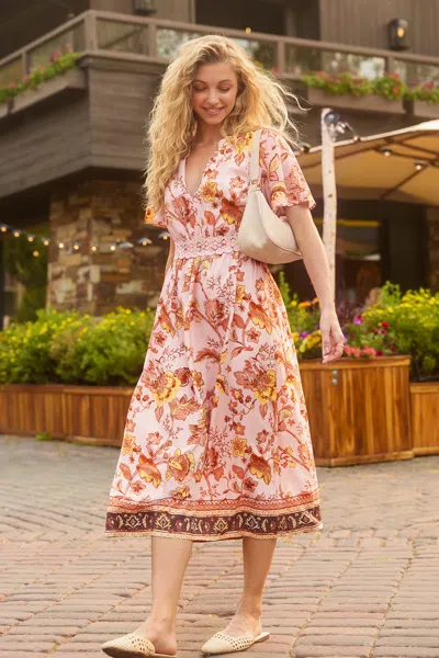 Cupshe Wildflower Ridge Floral Maxi Dress In Pink