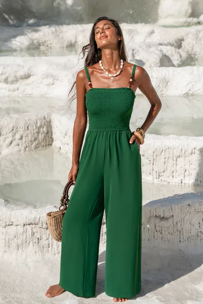 Cupshe Wildflower Way Green Jumpsuit