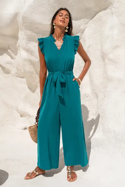 Cupshe Work Of Art Aqua Jumpsuit In Turquoise