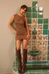 Cupshe X Renee & Elisha Herbert All Access Mini Dress In Brown