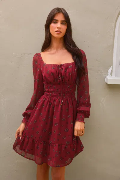 Cupshe X Renee & Elisha Herbert Cabernet Mini Dress