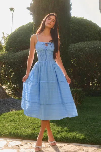 Cupshe X Renee & Elisha Herbert Garden Party Midi Dress In Blue
