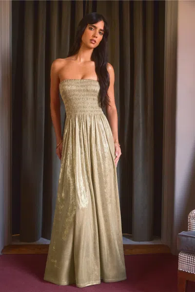 Cupshe X Renee & Elisha Herbert Golden Goddess Maxi Dress