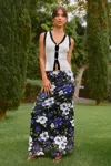 Cupshe X Renee & Elisha Herbert Other Half Maxi Skirt In Blue