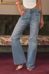 Cupshe X Renee & Elisha Herbert Rose Jeans In Blue