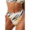 Cupshe X Stassie Wild Weekend High Waist Cheeky Bikini Bottoms In White
