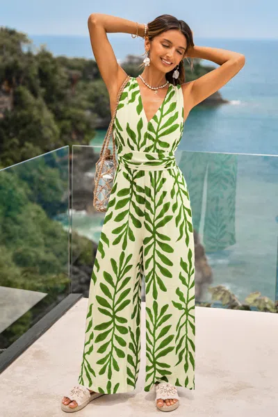 Cupshe Yachting Tropical Jumpsuit In Green