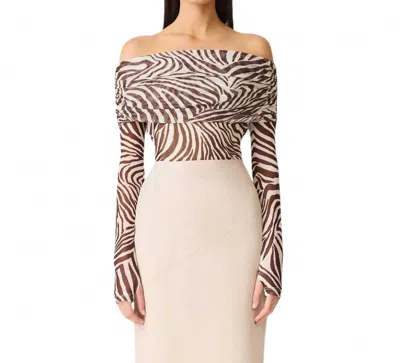 Curaae Arabelle Off-the-shoulder Top In Beige In Brown