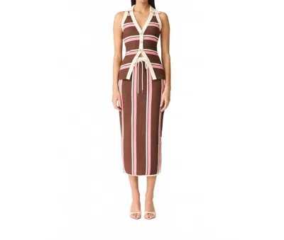Curaae Cady Vest And Skirt Set In Brown