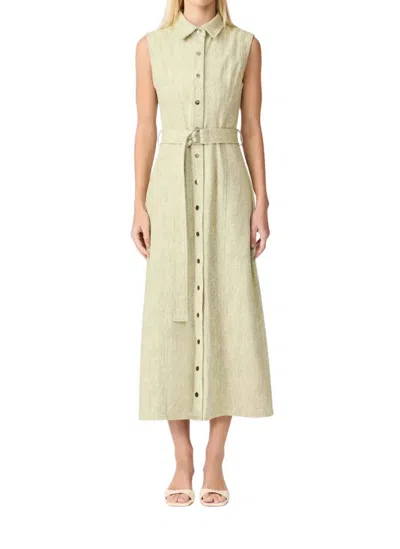 Curaae Gretal Midi Dress In Pistachio In White