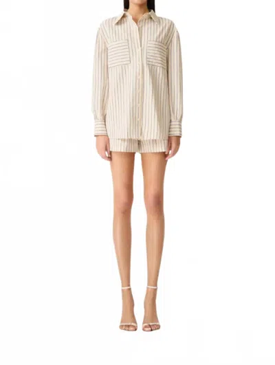 Curaae Kalea Long Sleeve Shirt In Beige/white In Multi
