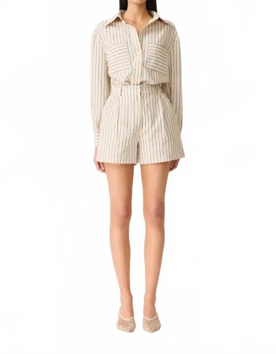 Curaae Kalea Woven Shorts In Beige/white In Multi