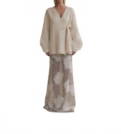 Curaae Seville Wrap Cardigan In Ivory In Neutral