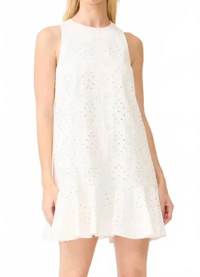 Curaae Sierra Eyelet Mini Shift Dress In White