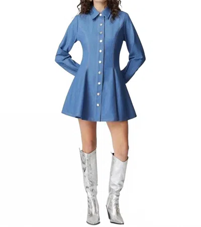Curaae Stella Mini Dress In Denim Blue