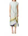 Curaae Willow Satin Midi Dress In Mint In White