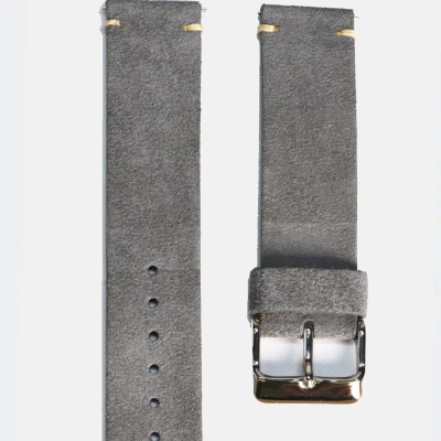Curated Basics 18mm // 20mm Gray Suede Leather Traditional 2pcs Strap In Grey