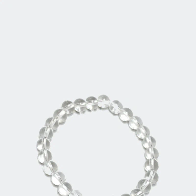 Curated Basics All Clear Glass Stretch Beaded Bracelet In White