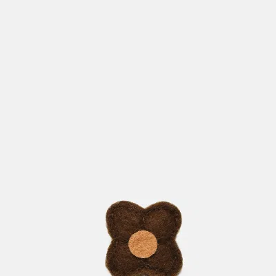 Curated Basics Kids' Assorted Wool Felt Flower Lapel Pins In Brown