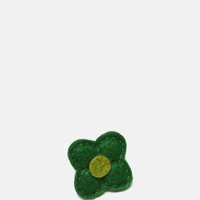 Curated Basics Kids' Assorted Wool Felt Flower Lapel Pins In Green
