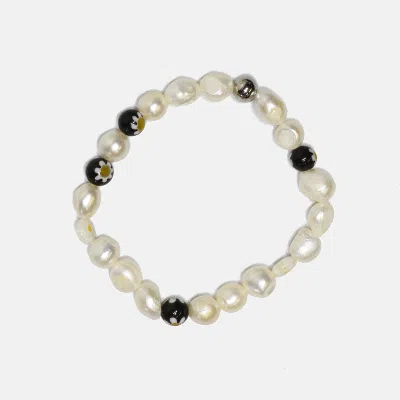 Curated Basics Baroque Pearl Stretch Bracelet In Neutral