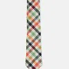 CURATED BASICS ORANGE AND GREEN GINGHAM TIE