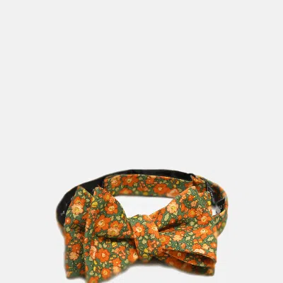 Curated Basics Orange Floral Bow Tie