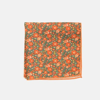 Curated Basics Orange Floral Pocket Square