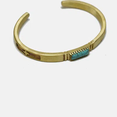 Curated Basics Turquoise Inlay Bracelet In Gold