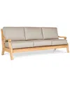 Curated Maison Adrien 87.25 Inch Teak Deep Seating Outdoor Sofa With Sunbrella  Antique Beige Cushio In Brown
