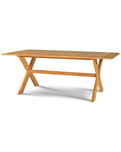 Curated Maison Aude 78.75 Inch Rectangular Outdoor Teak Dining Table In Brown