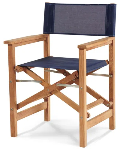 Curated Maison Direceur Teak Folding Outdoor Dining Armchair In Brown