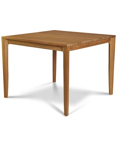 Curated Maison Cateline 39 Inch Square Teak Outdoor Dining Table In Brown