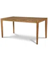 Curated Maison Cateline 63-inch Rectangular Teak Outdoor Dining Table With Umbrella Hole In Brown