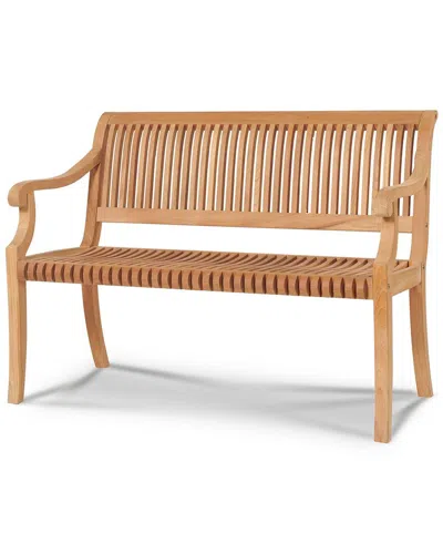 Curated Maison Clement 2 Person Teak Outdoor Bench In Brown