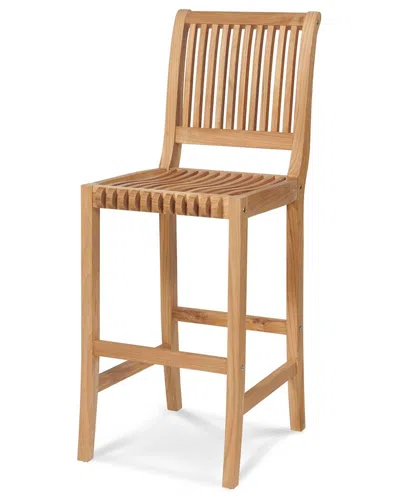 Curated Maison Clement Teak Outdoor Bar Height Dining Chair In Brown