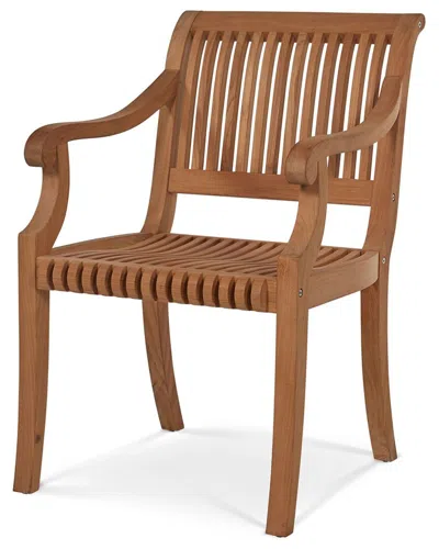 Curated Maison Clement Teak Outdoor Dining Armchair In Brown