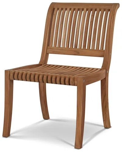 Curated Maison Clement Teak Outdoor Dining Chair In Brown