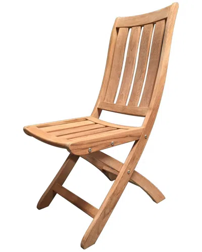 Curated Maison Corbin Teak Outdoor Dining Folding Chair In Brown