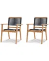 Curated Maison Damien Teak Outdoor Stacking Armchair (set Of 2) In Gray